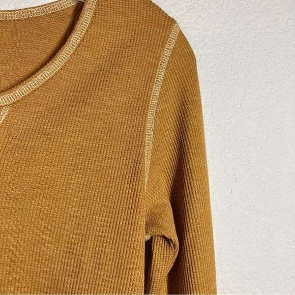 American Eagle Orange Ribbed Long Sleeves V Neck Crop Top Womens Small‎ - Picture 3 of 6